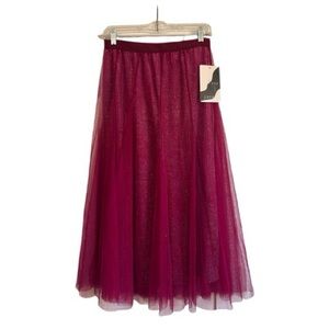 Elegant Raspberry Women's Tulle Skirt